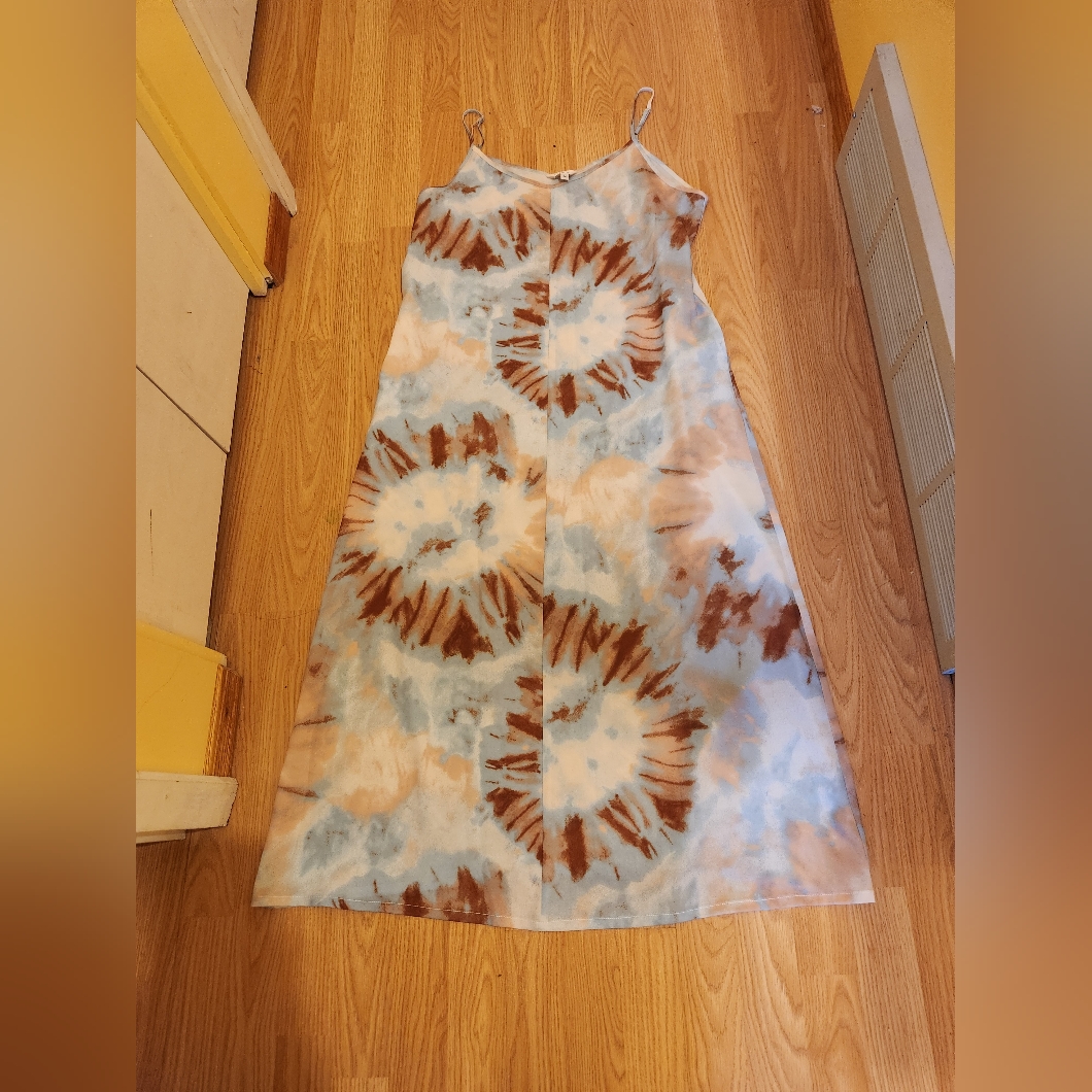 Belinda Medium Blue And Brown Maxi Dress